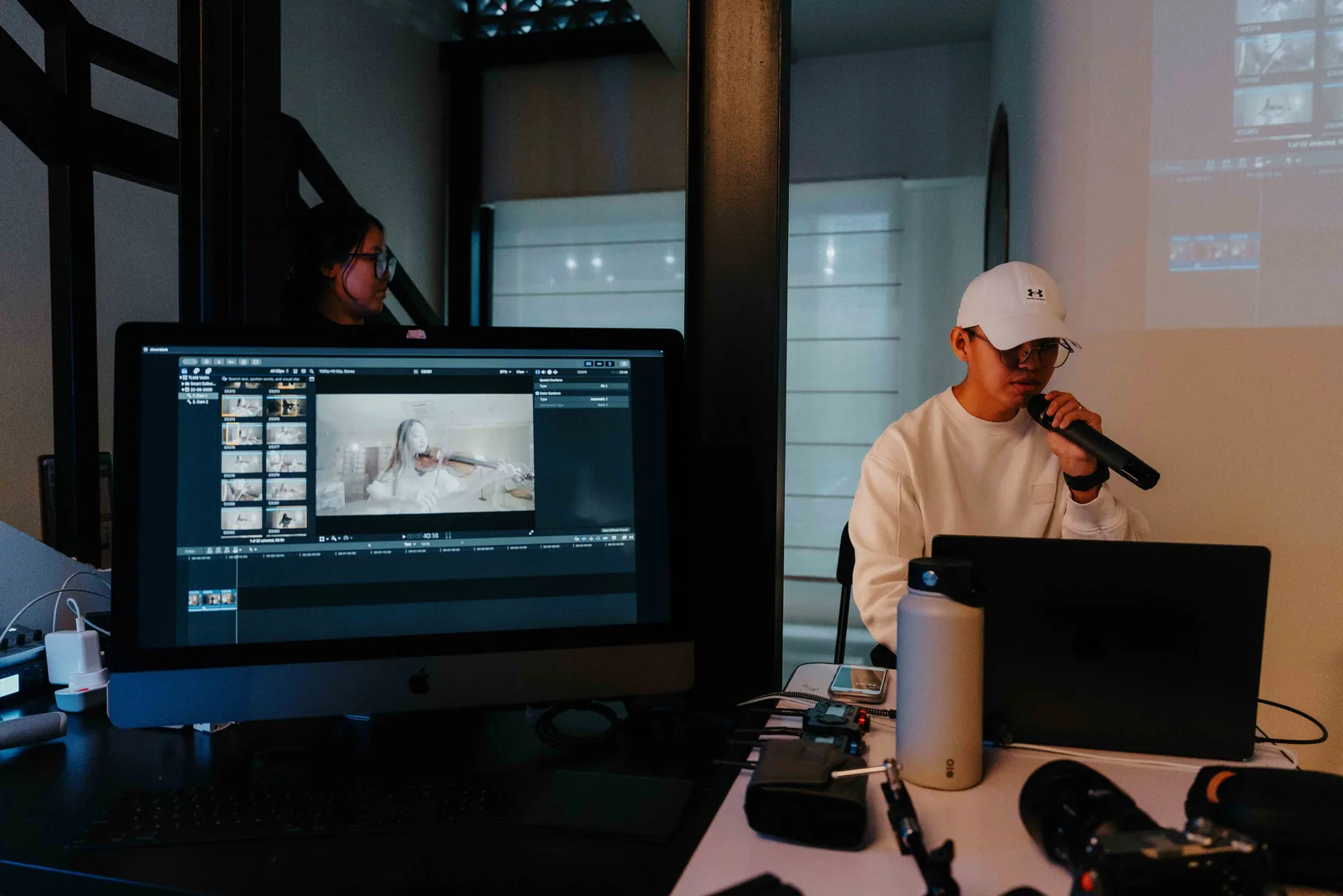 Editing demonstration during a workshop