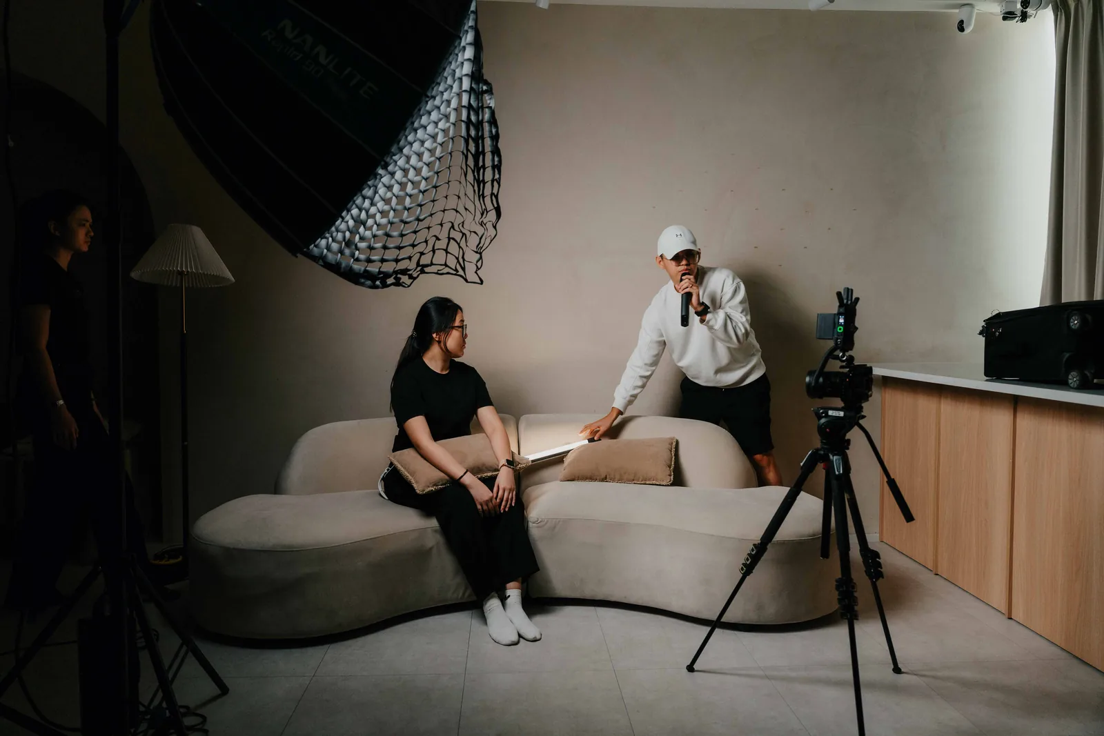 Interview lighting setup